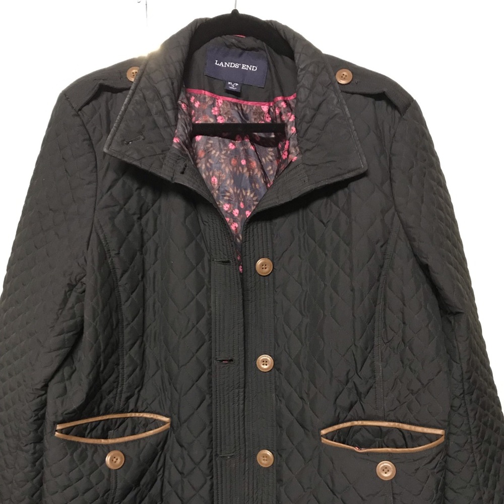 Lands end quilted jacket XL petite